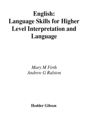 cover image of English Language Skills for Higher English